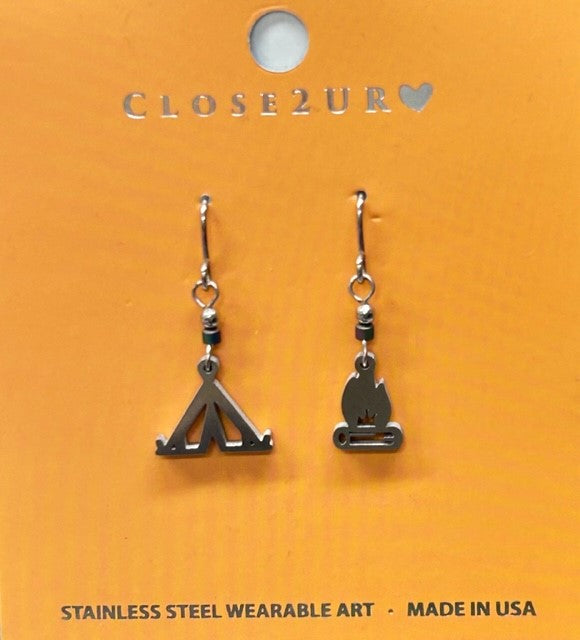 Tent/Campfire Earrings