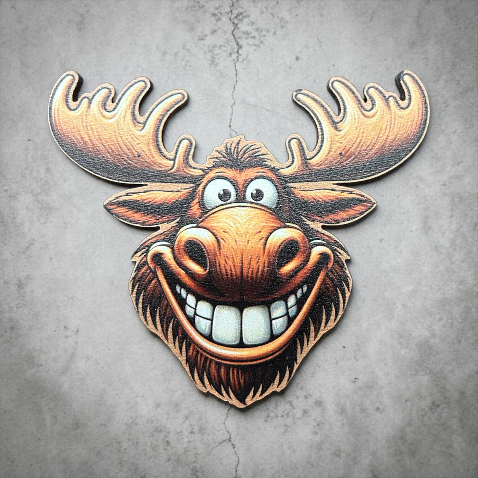 Happy Moose Wood Magnet            GFT0178