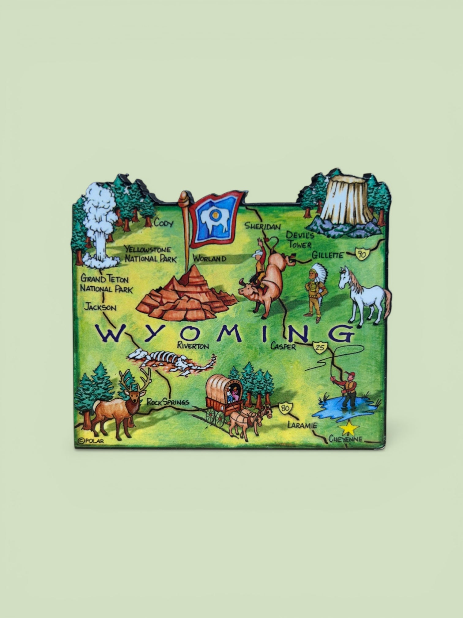 Wyoming 3D Map Magnet           GFT0407WY