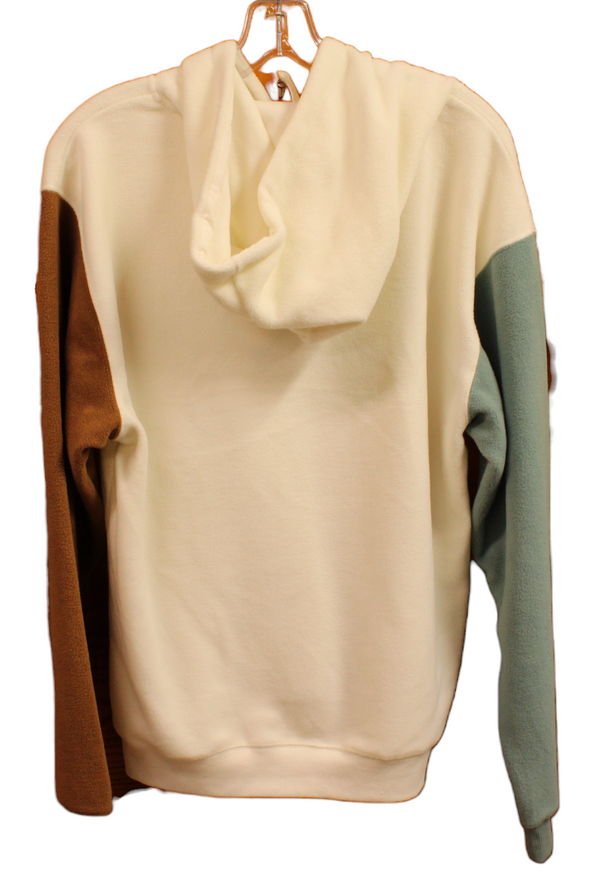 さらに100円引き◆MISCHIEF◆BLEACHED CUT OFF HOODIE JACKET Offwhite Color Block Hoodie - MADISON GIFT SHOP