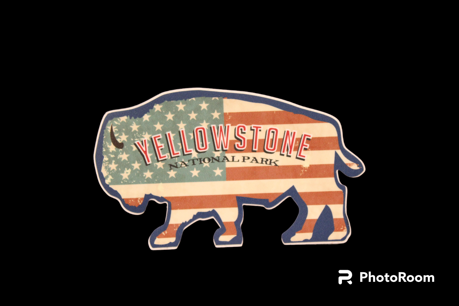 US Flag Bison Sticker
