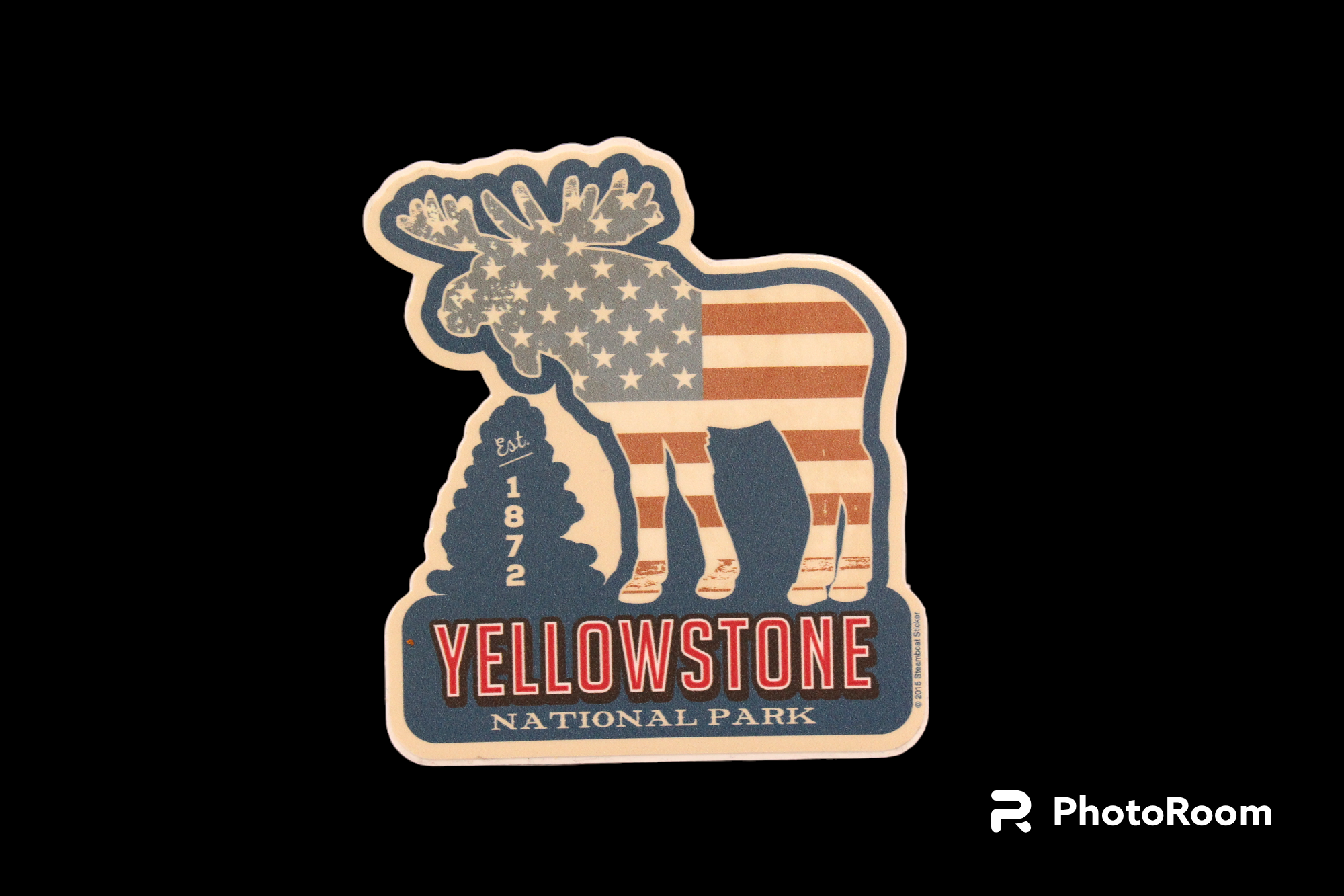 US Flag Moose Sticker