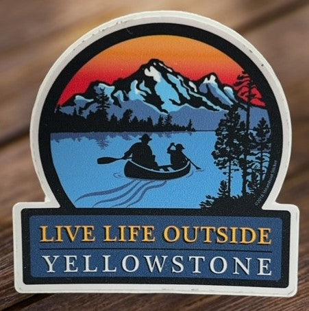 Sunset Canoe Sticker