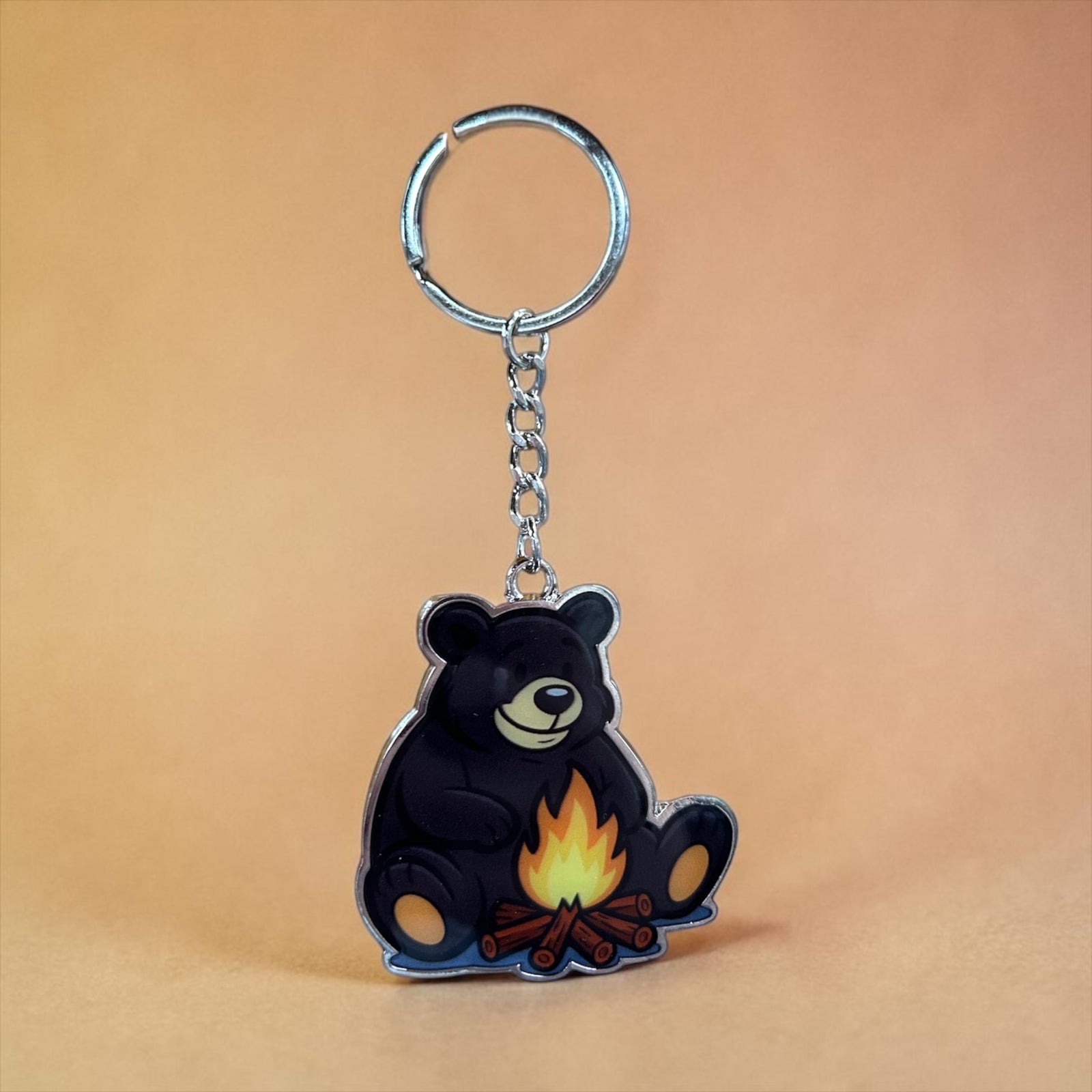 Bear w/Campfire Keychain             GFT0264