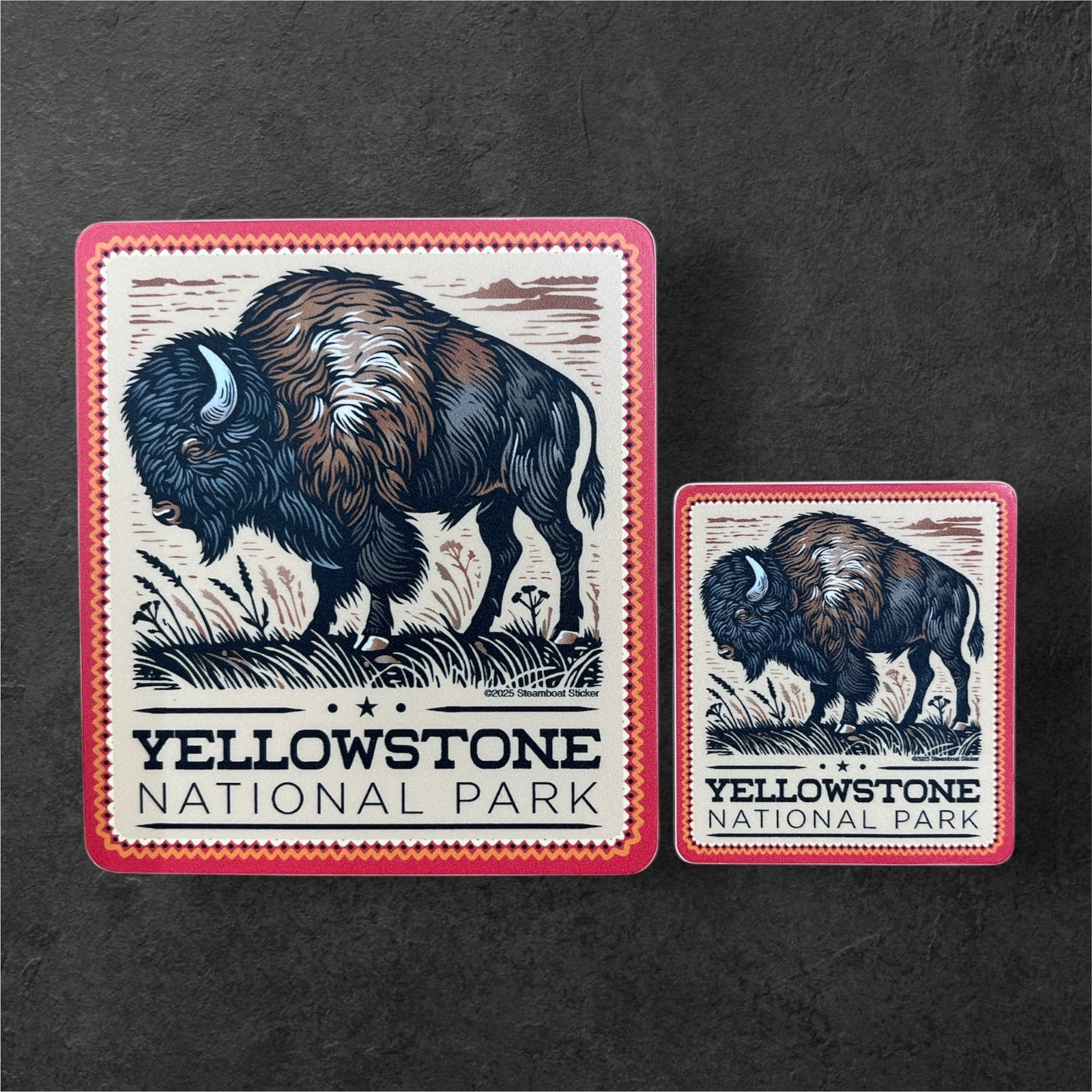 Woodcut Bison Sticker