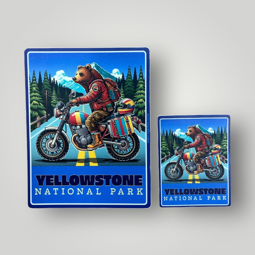 Adventure Bike Bear Sticker