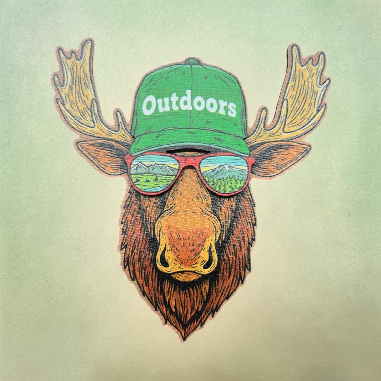 Outdoor Moose Wood Magnet            GFT0179