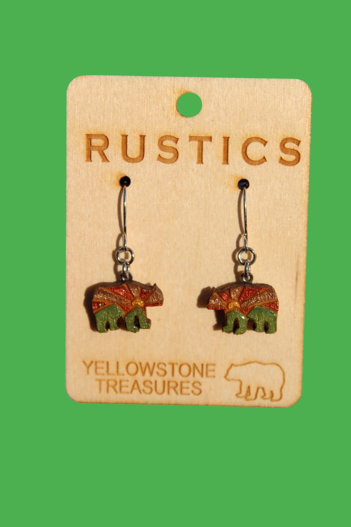 Rustics Bear Mosaic Earrings