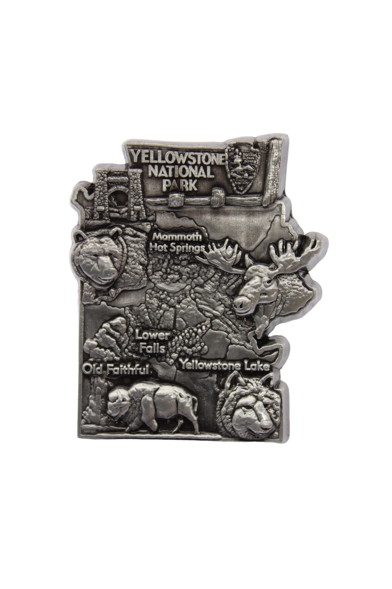 YNP 3D Pewter Map Magnet         895-7457