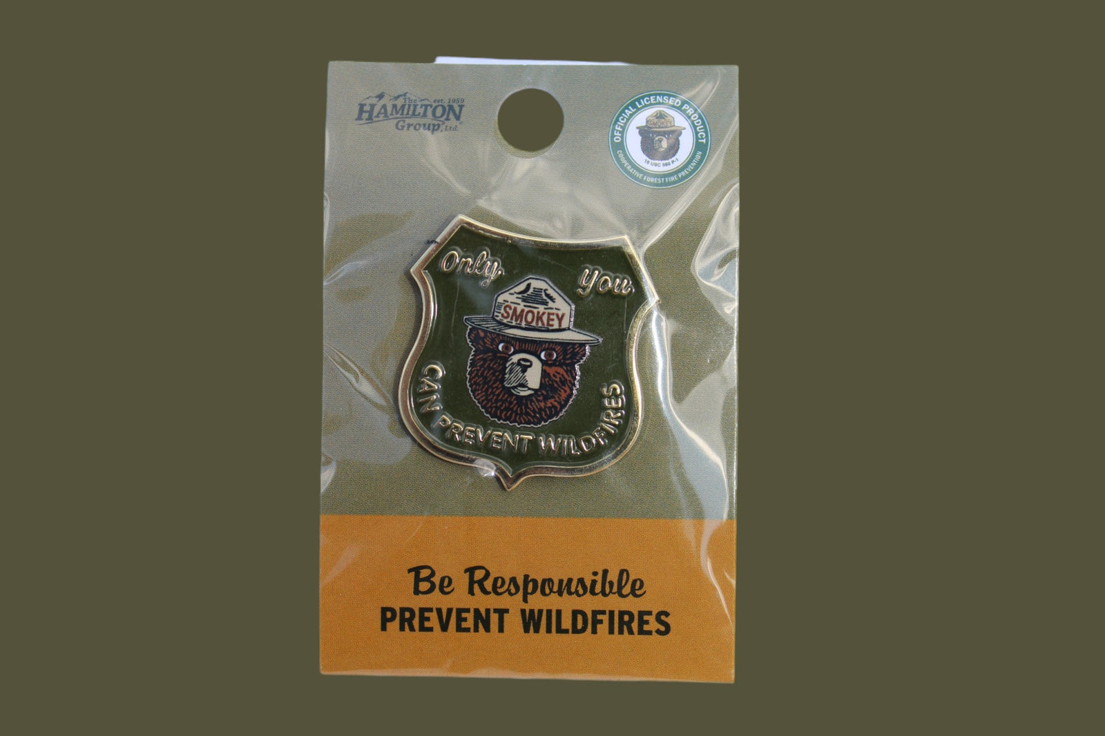 Smokey Bear Shield Pin