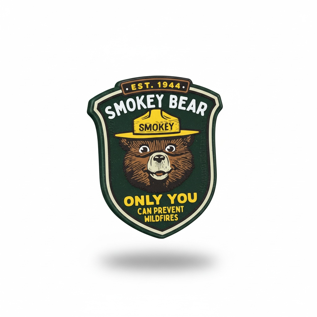 Smokey Bear Badge Rubber Magnet             GFT0467