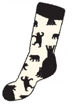 Black Bear Fuzzy Socks