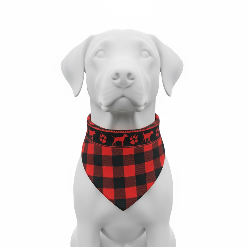 Buffalo Plaid Bandana For Dogs.                    HOU0911