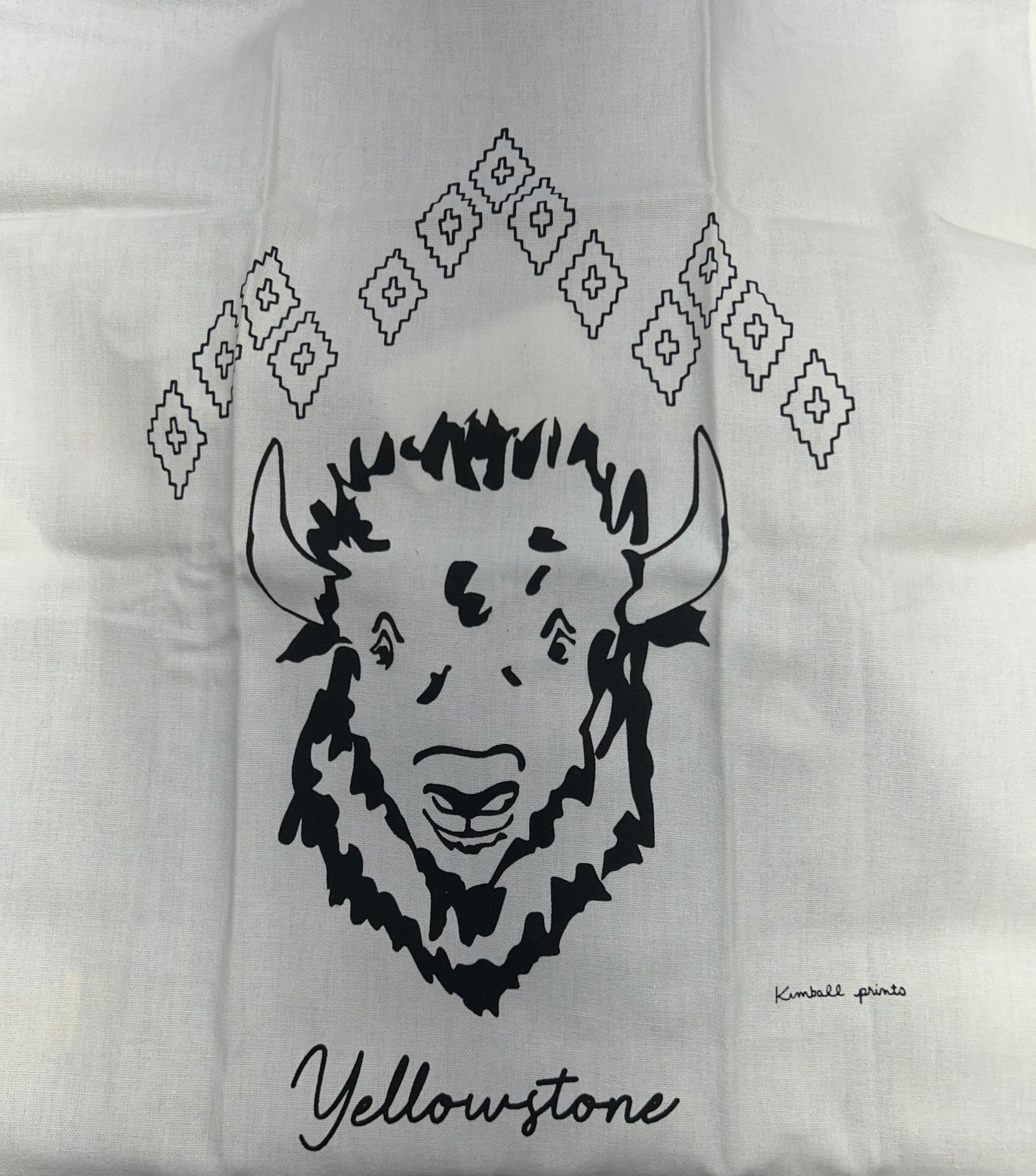 Bison Head Tea Towel
