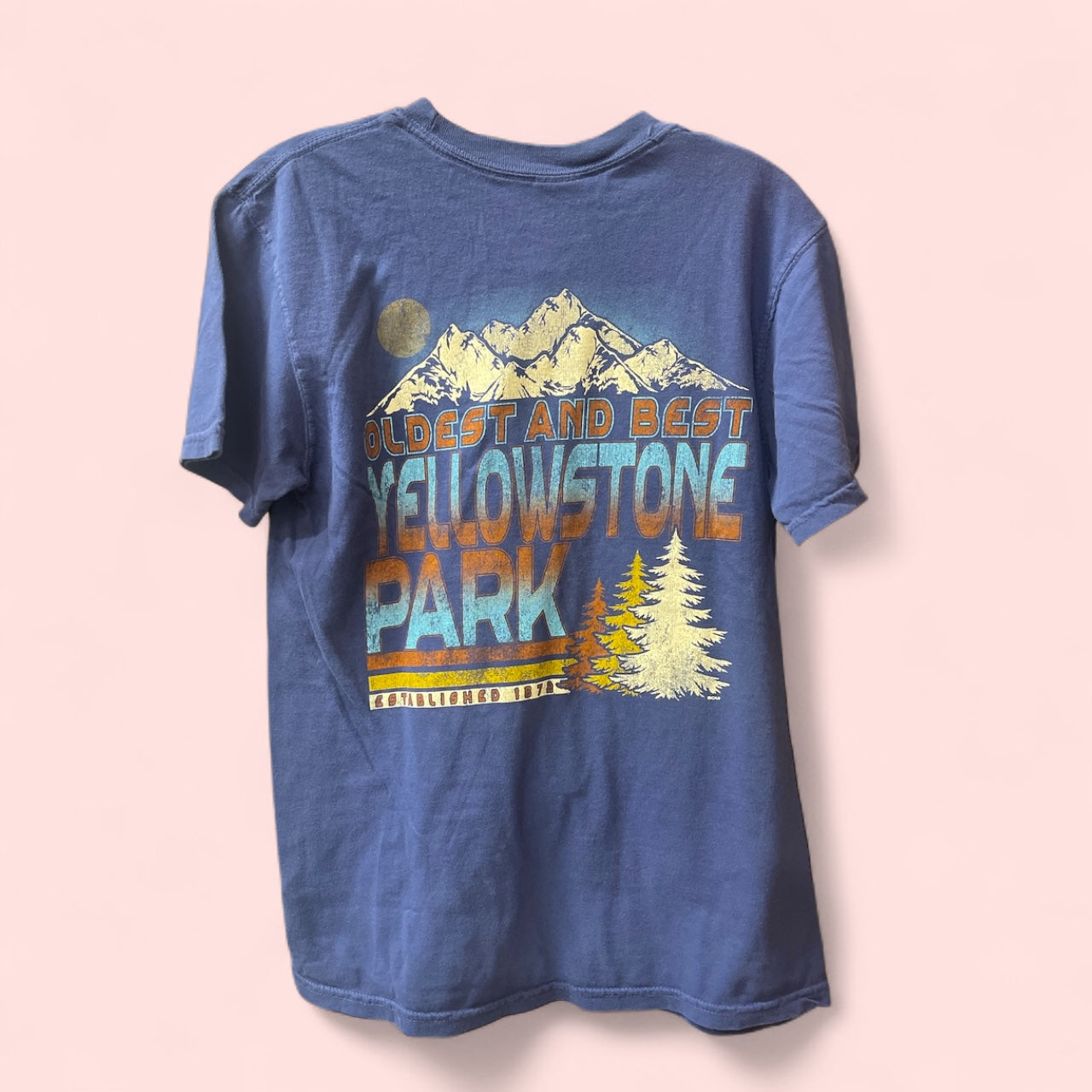 Navy Stacked Mountain Letter T-Shirt                                 #SP18760