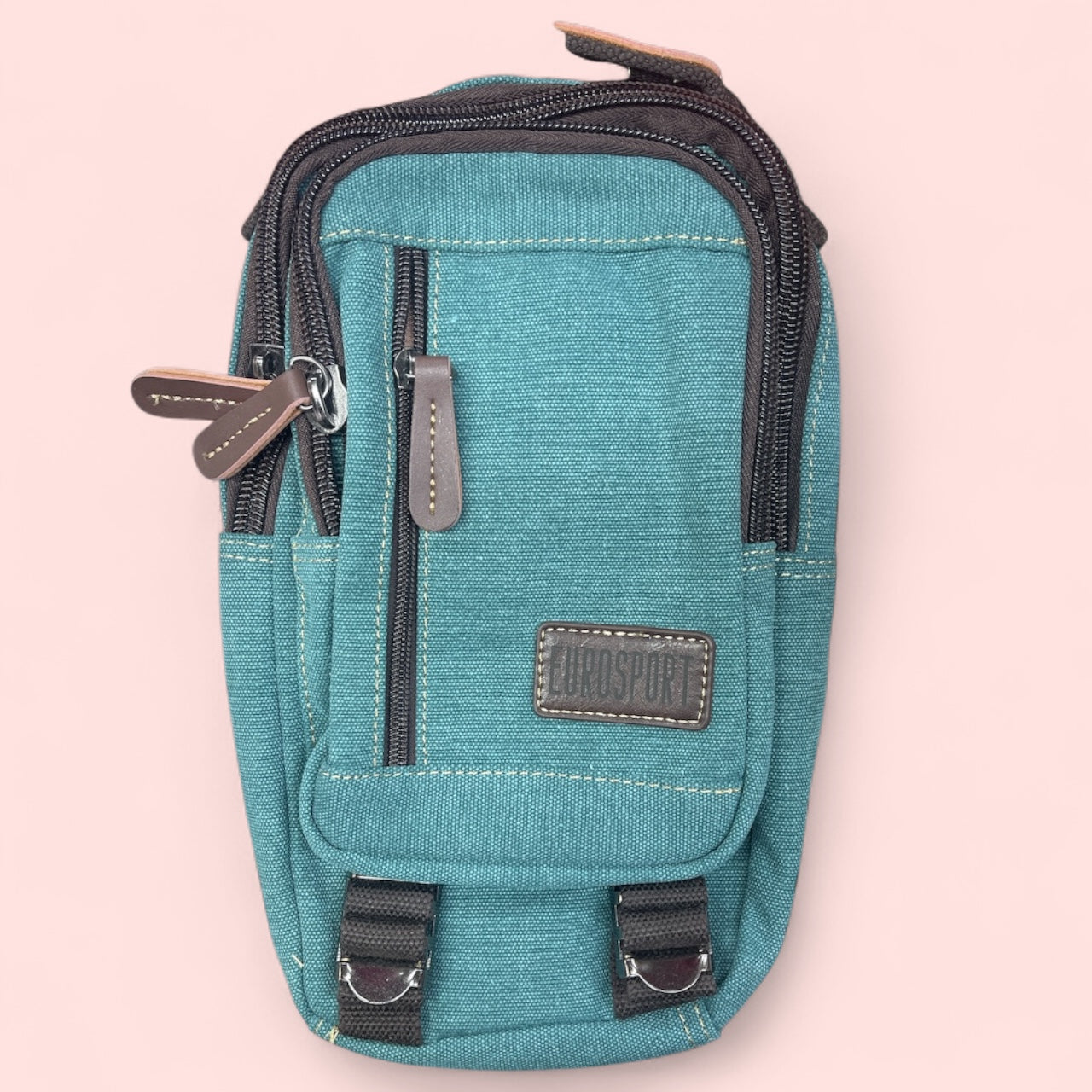 Teal Coral Canvas Bag                              #B418
