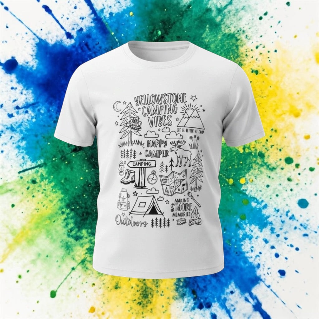Yellowstone Camping Vibes Scribble Tee