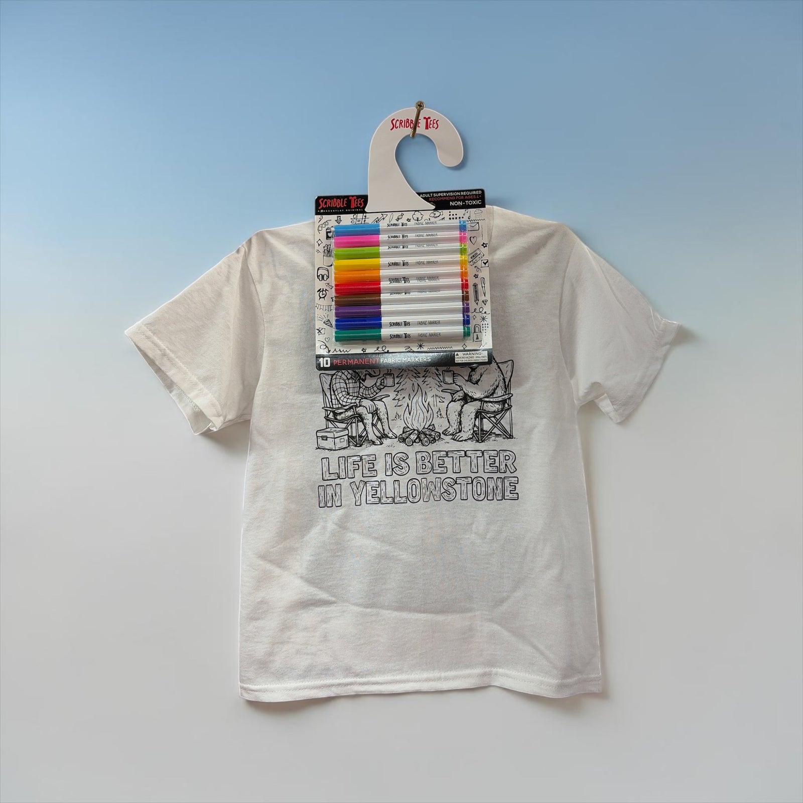 At Camp In Yellowstone Scribble Tee