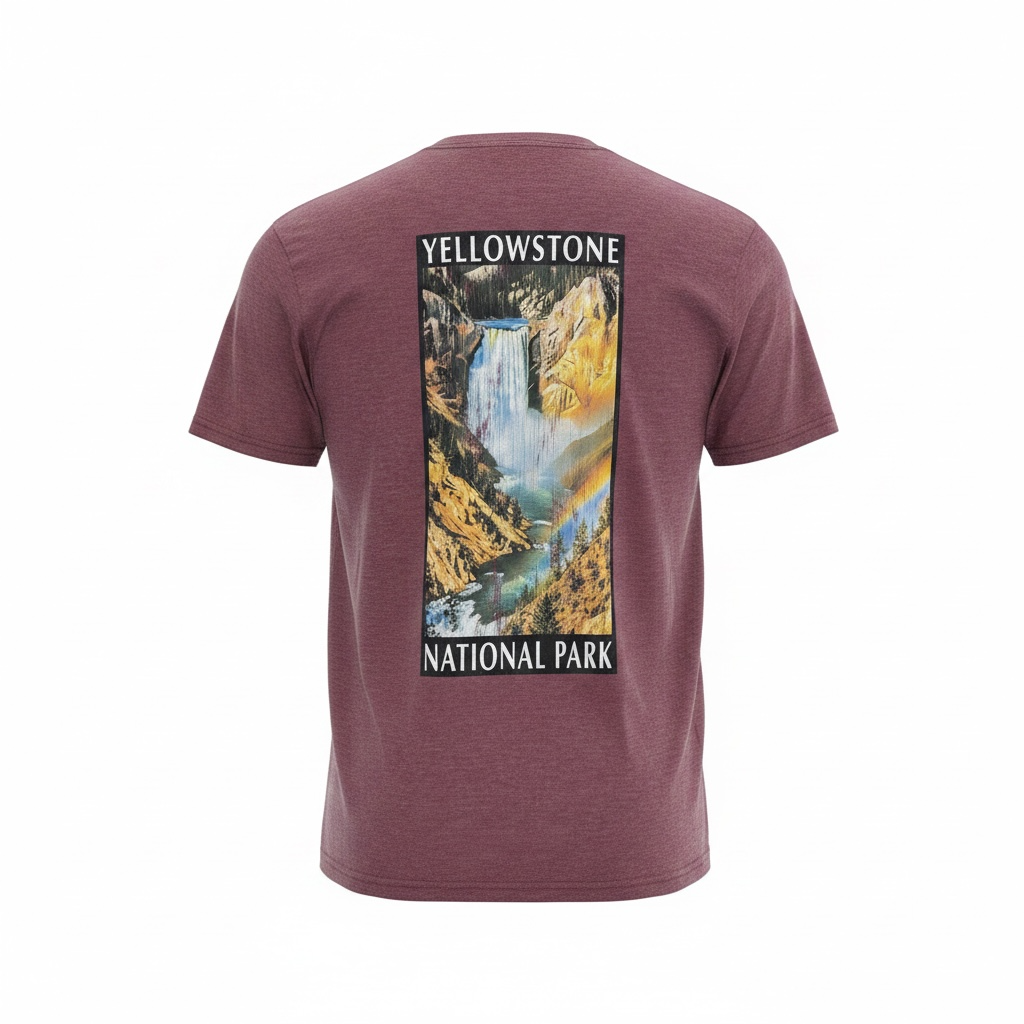 Maroon Frost Lower Falls T-Shirt                                  #29632 YNP 68885.18/YEL68886.10 SLENDER SCENIC