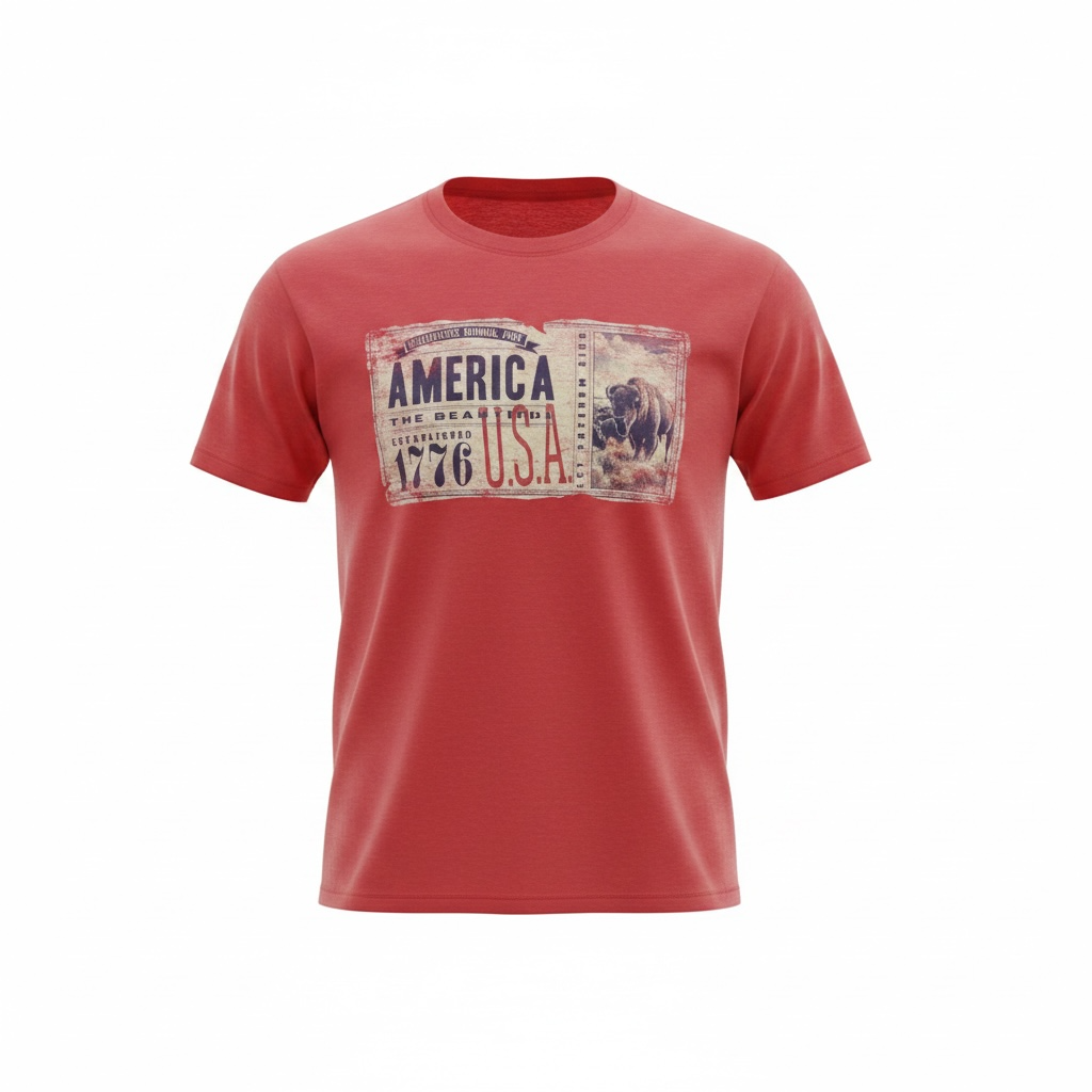 Red YNP America T-Shirt                              #29619