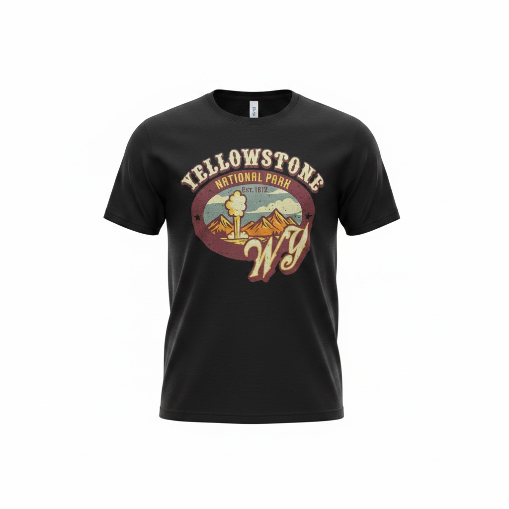 Black YNP Wyoming T-Shirt                                  #9689