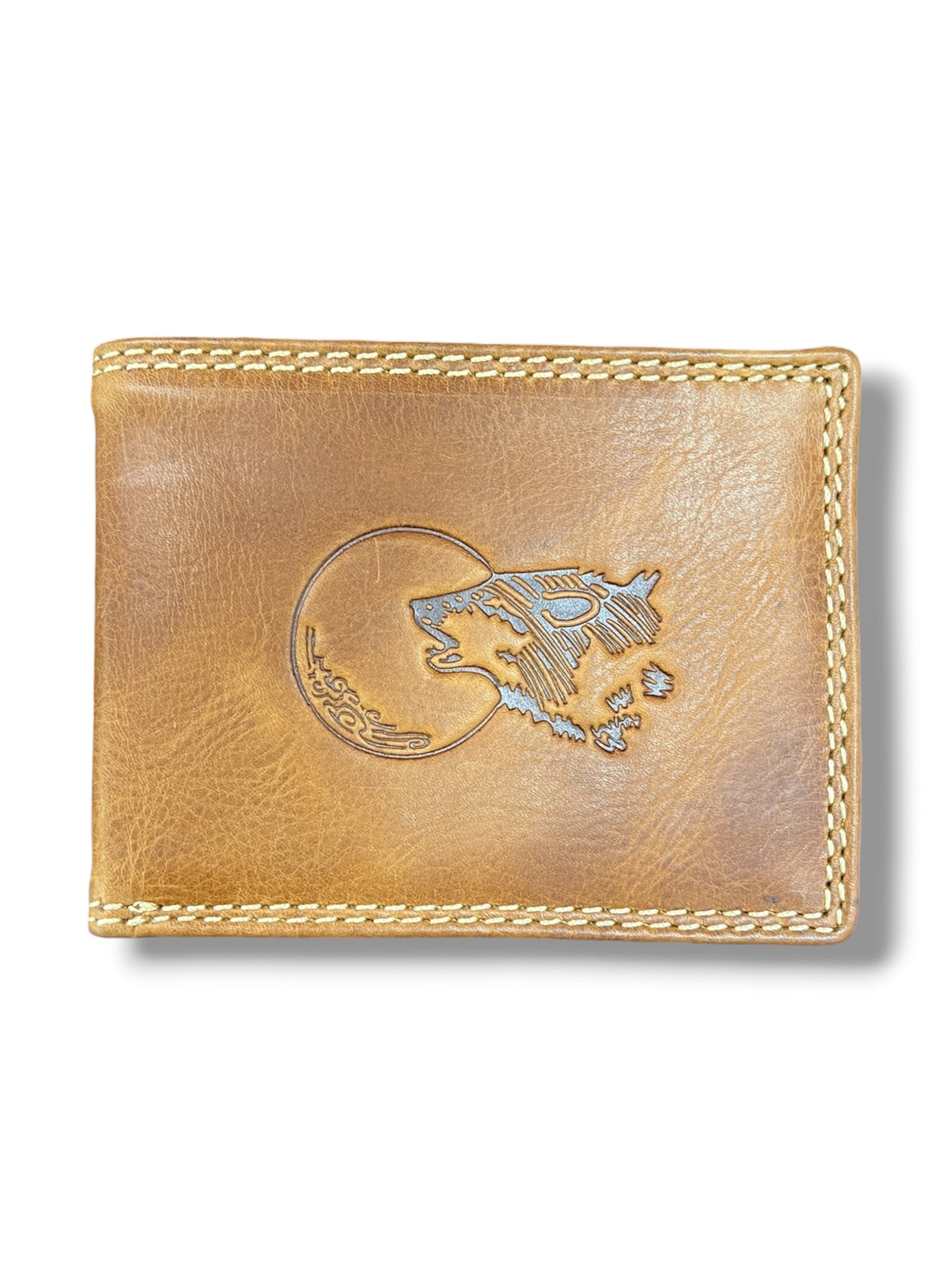 Buffalo Leather Bifold Wolf Wallet                 #558WOLF