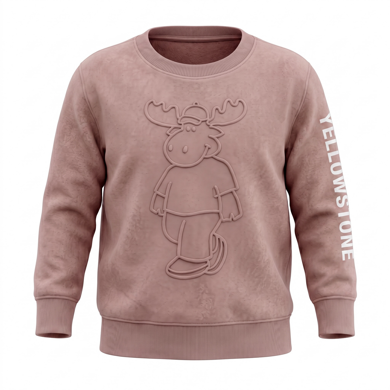 Pink Kids Moose Embossed Shirt                                #K1193