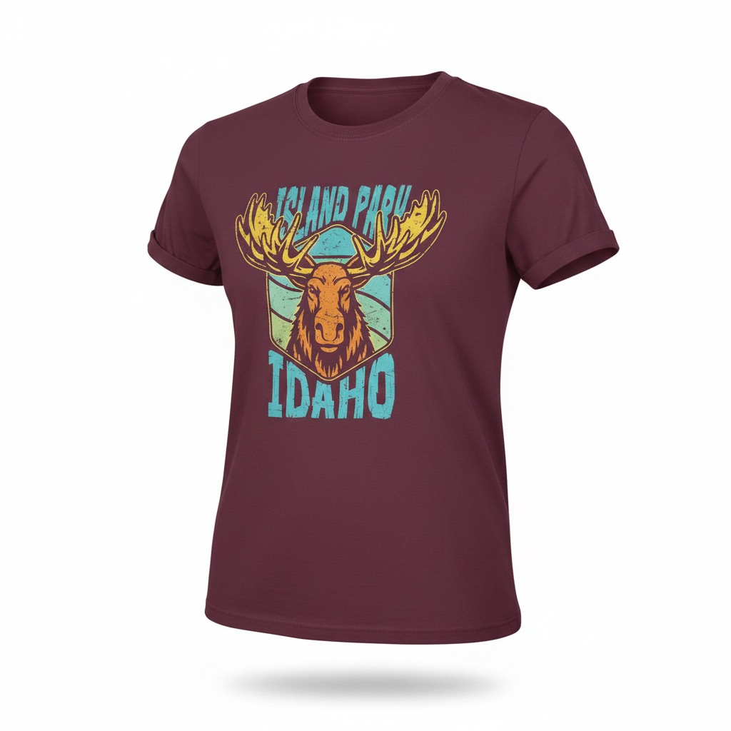 Burgundy Island Park Moose T-Shirt