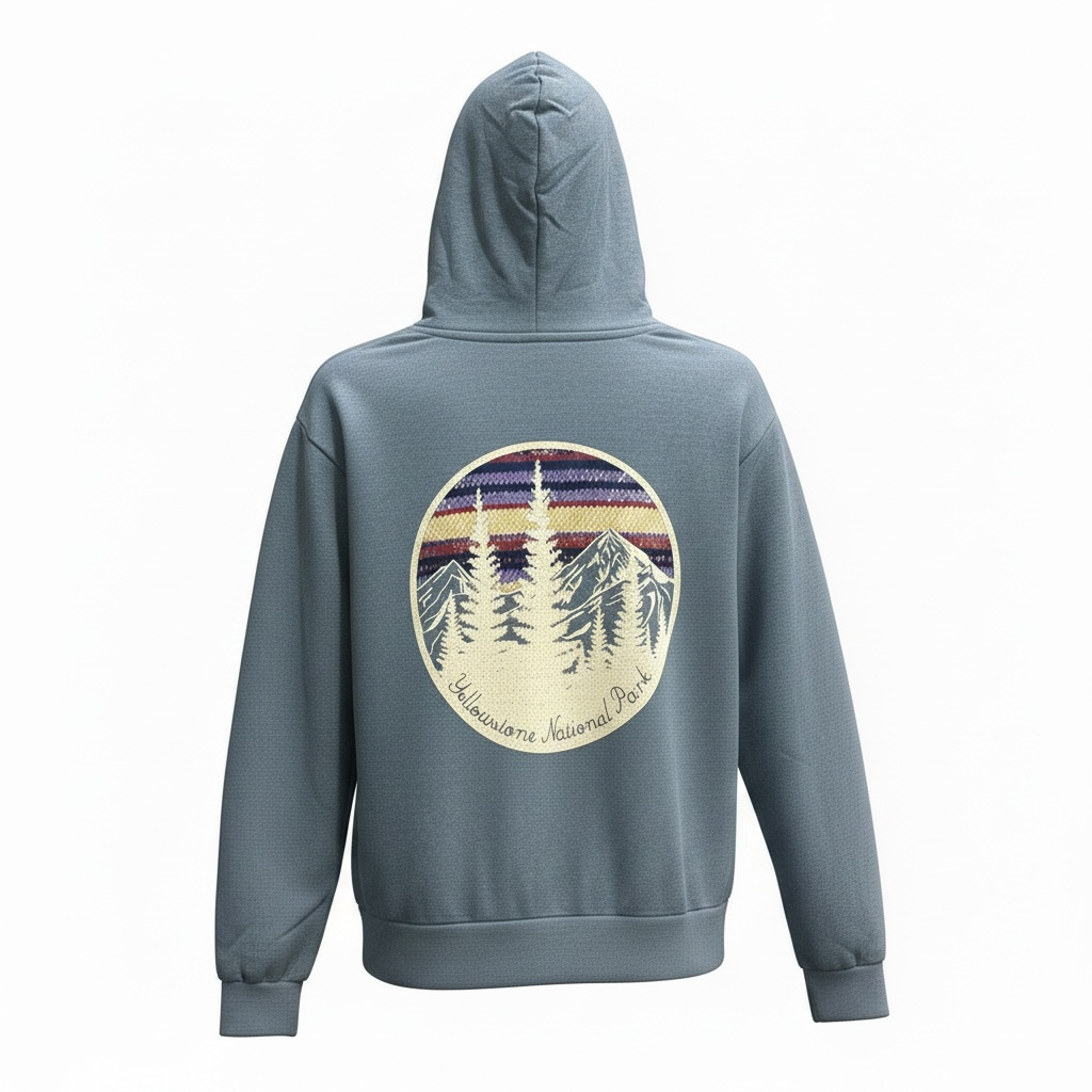 Blue Pacific Mtn Trees Jacket          Style Code: FTJ1004 Design Code: P723MTRFB-ZIP