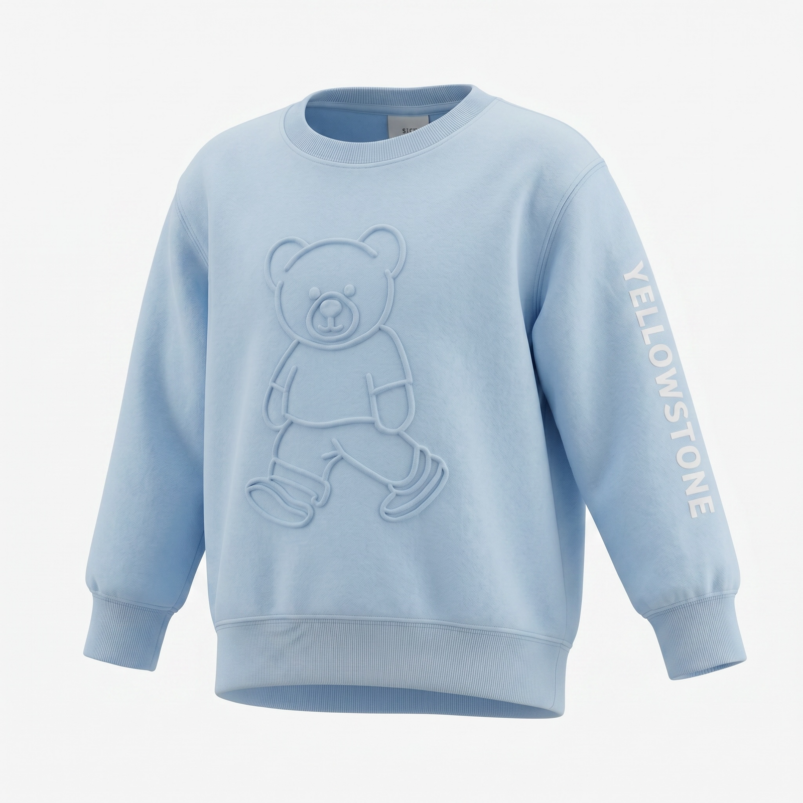 Blue Kids Bear Embossed Shirt                                #K1192