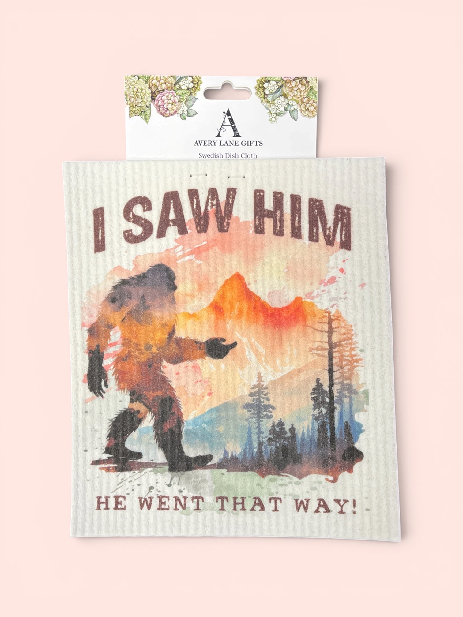 I Saw Him Swedish Dishcloth          #SC-1659