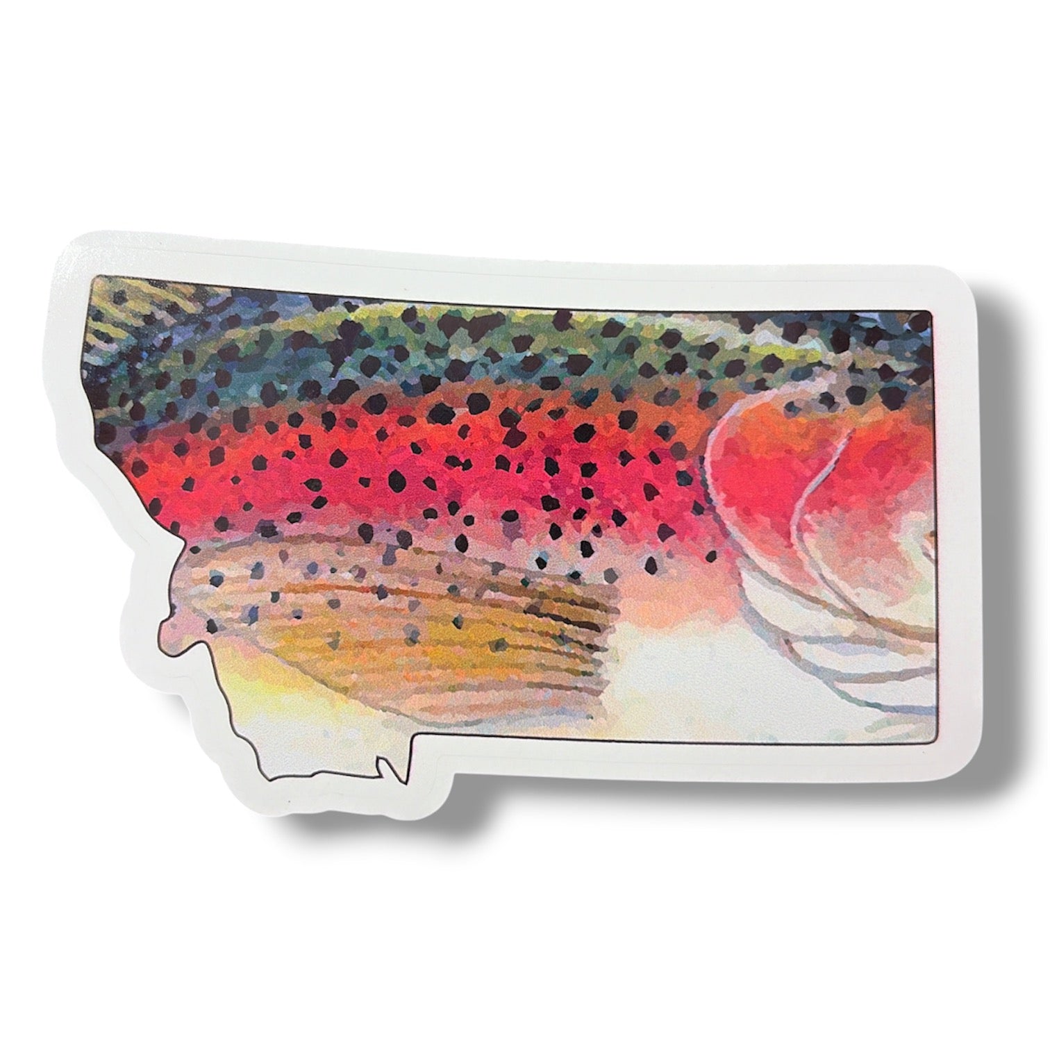 Rainbow Trout Montana Shaped Sticker