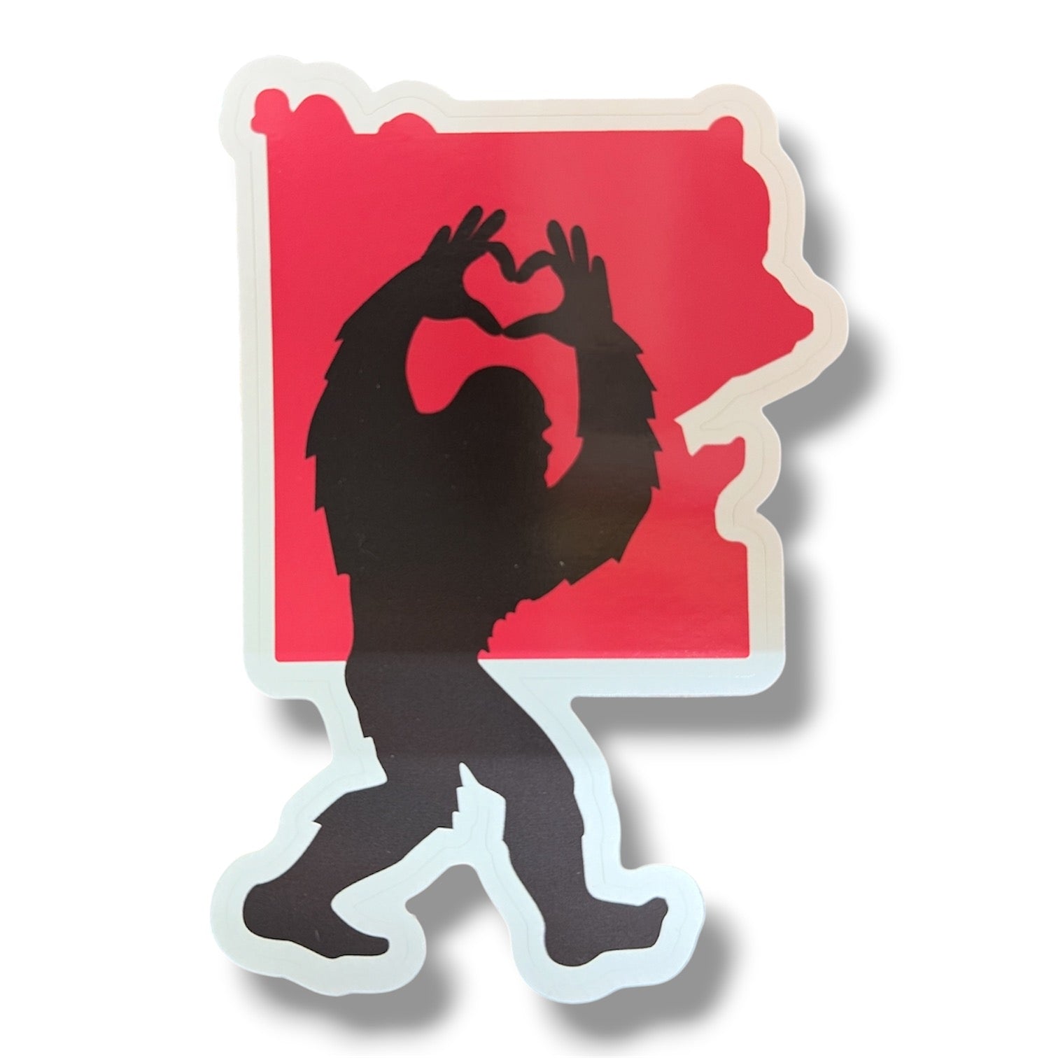 Bigfoot Love Yellowstone Shaped Sticker