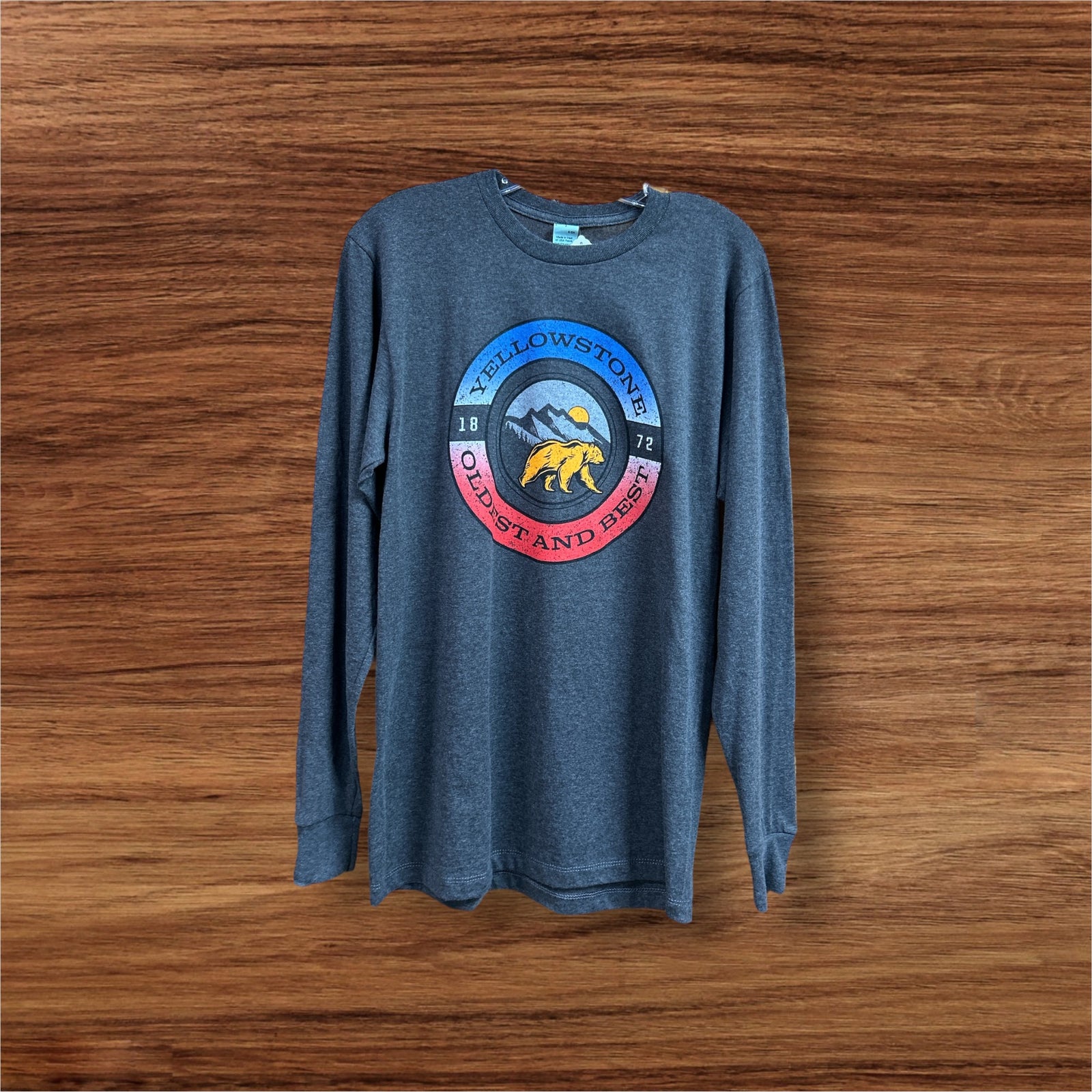 Gradient Tire Mtns Bear Shirt - Heather Navy