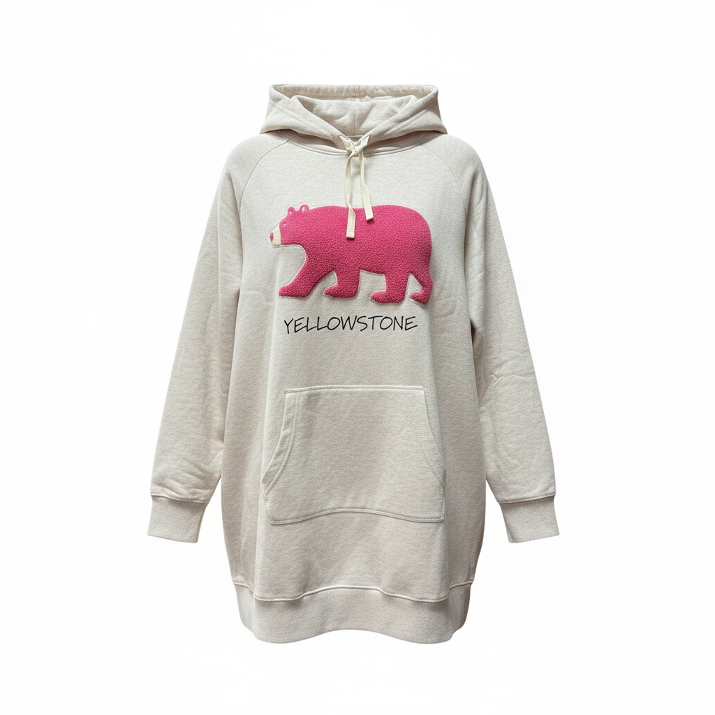 Pink Bear Oversized Hoodie