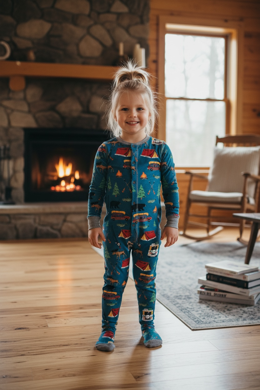 Retro Camping Kids Union Suit