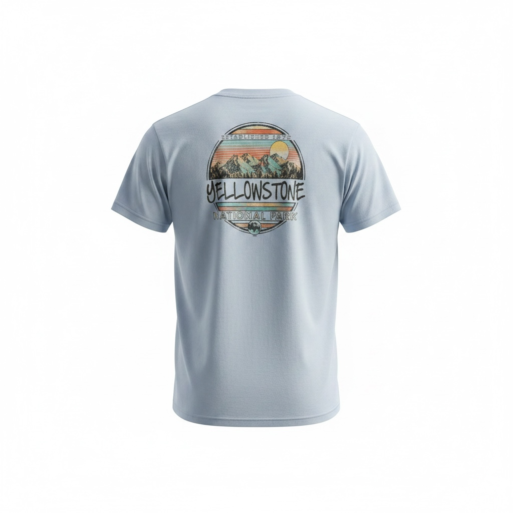Chambray Tinted Circle Bison T-Shirt