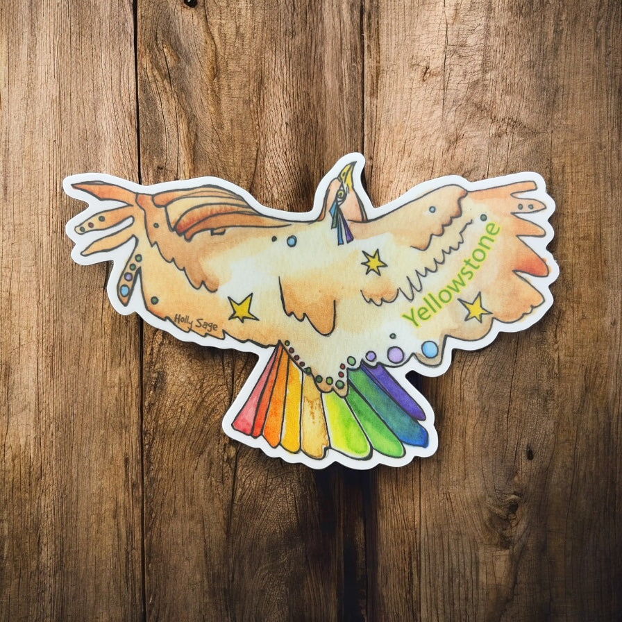 Rainbow Hawk Sticker           #AN137