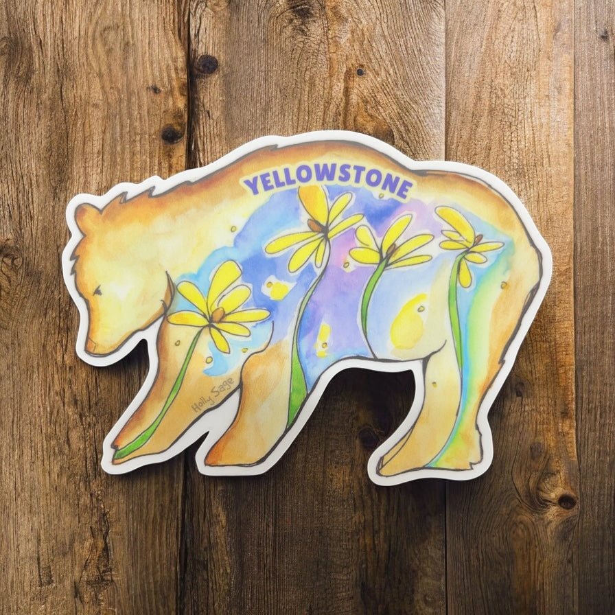 Wildflower Bear Sticker           #AN180