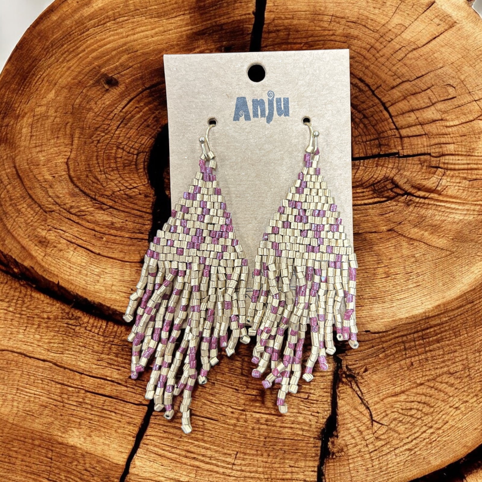 Multi Colored Seed Bead Earrings           #E7036