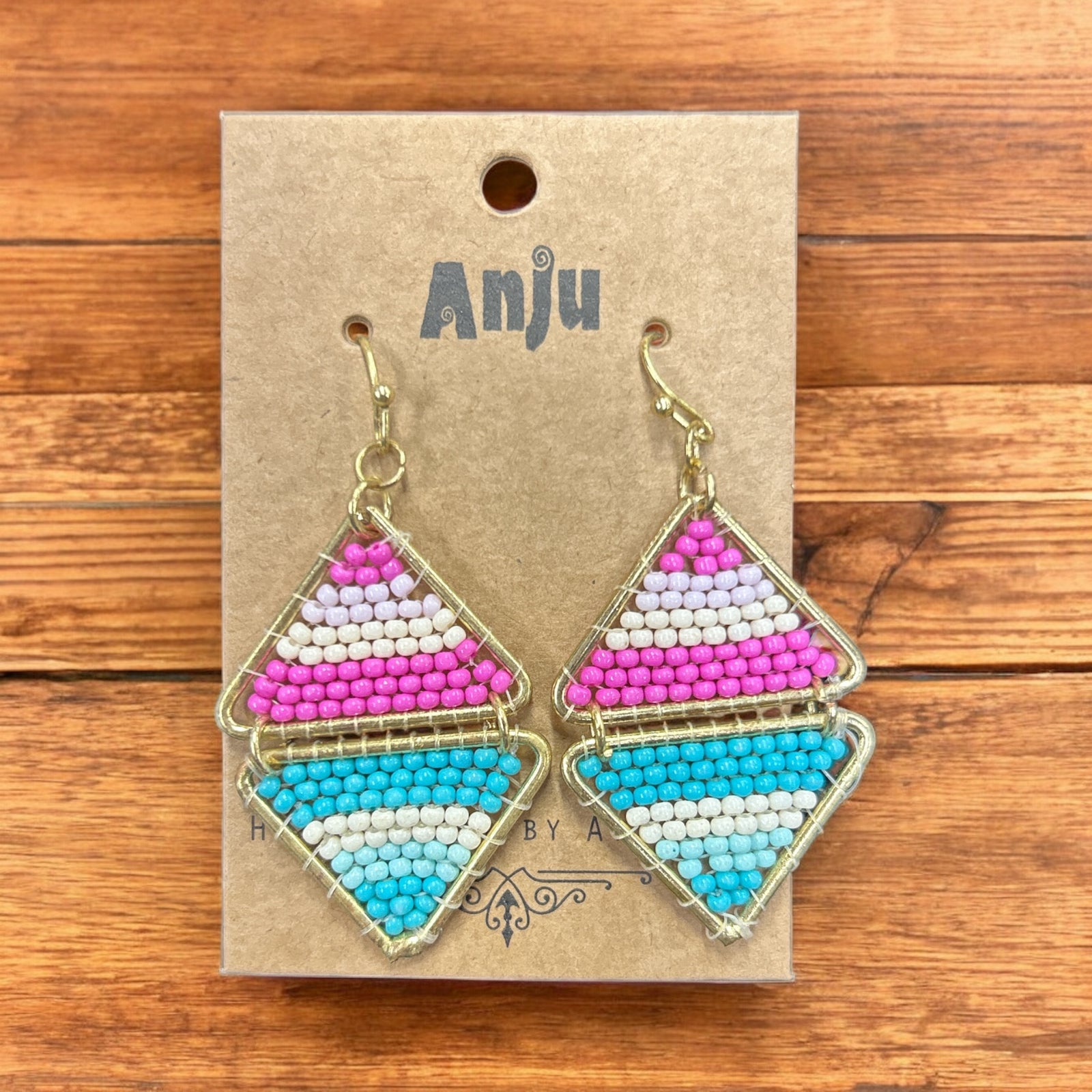 Multi Colored Seed Bead Earrings           #E7019