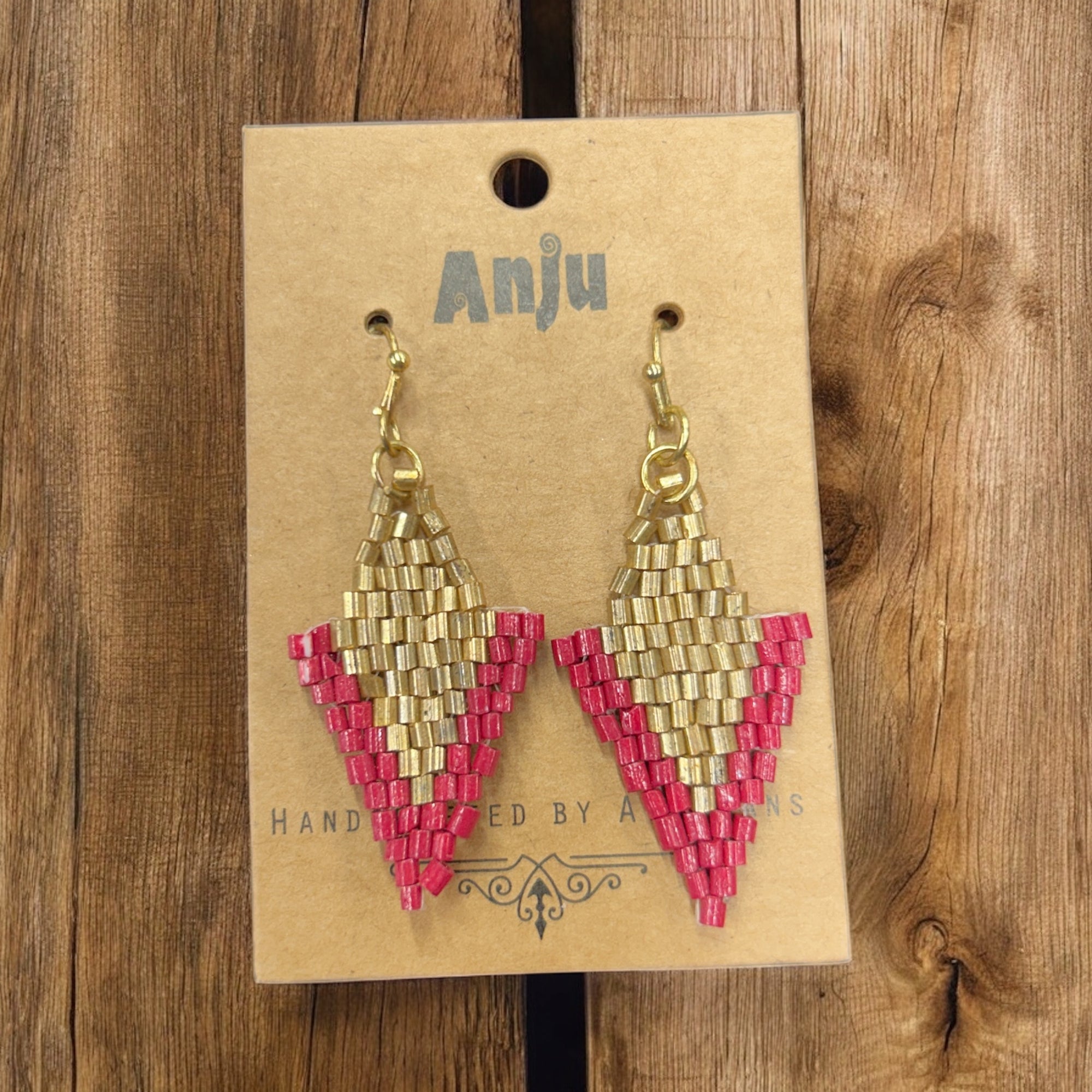 Multi Colored Seed Bead Earrings           #E7022