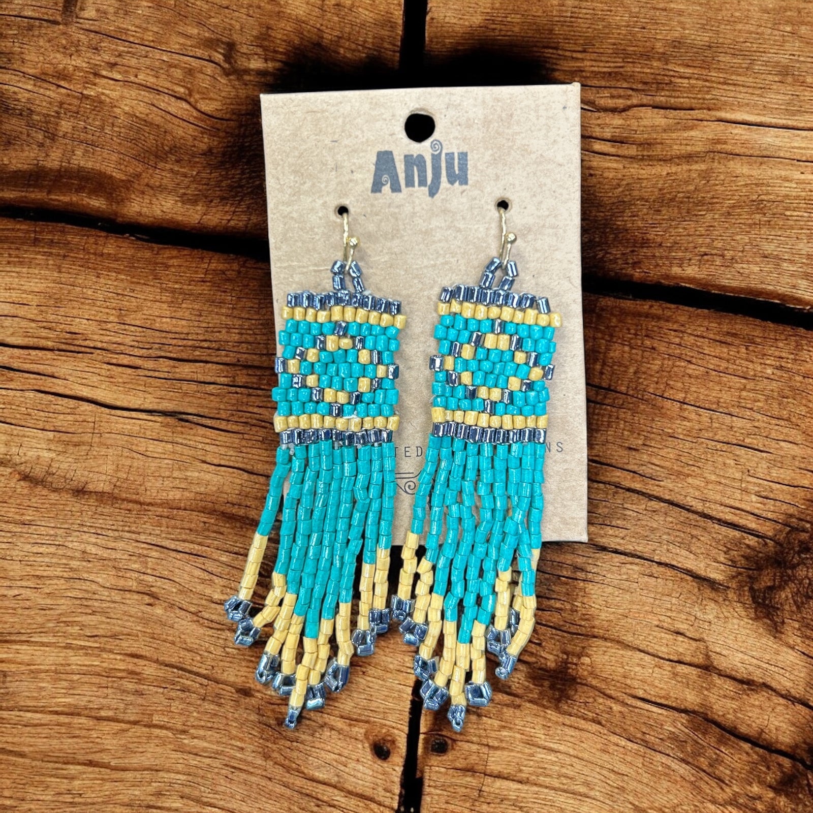 Multi Colored Seed Bead Earrings           #E7042