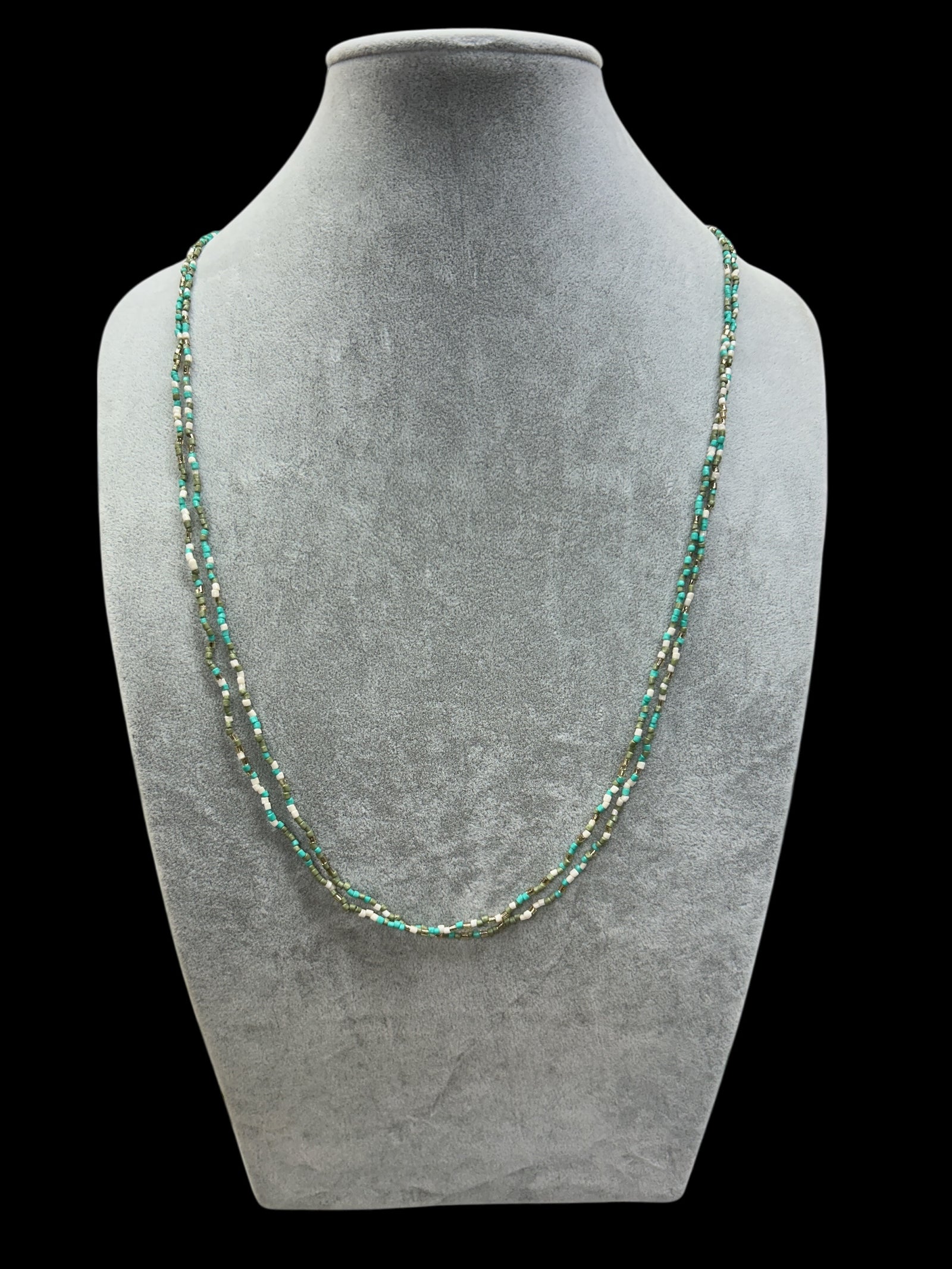 Long Seed Bead Multi Strand Necklace           #N7203