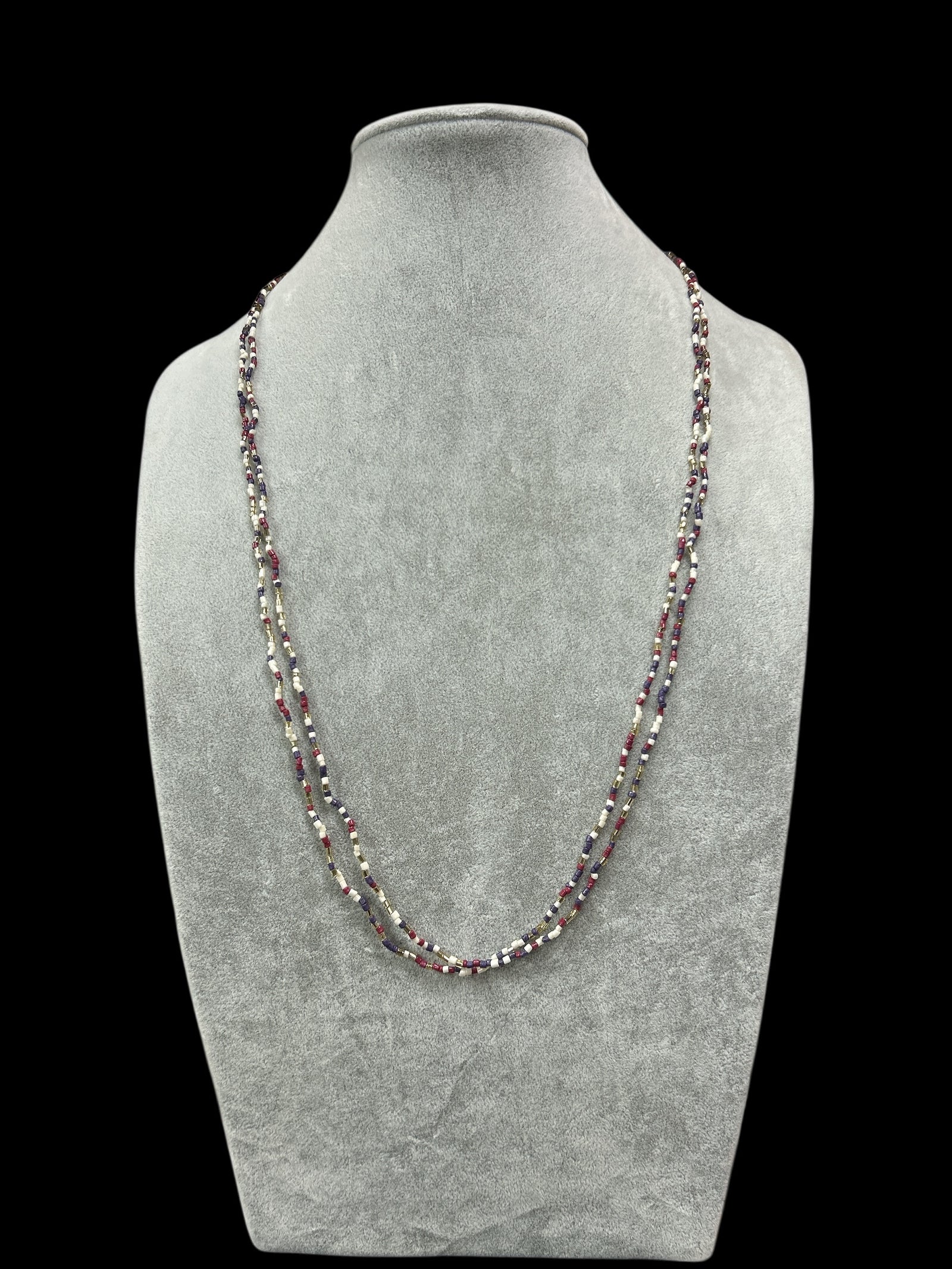 Long Seed Bead Multi Strand Necklace           #N7204