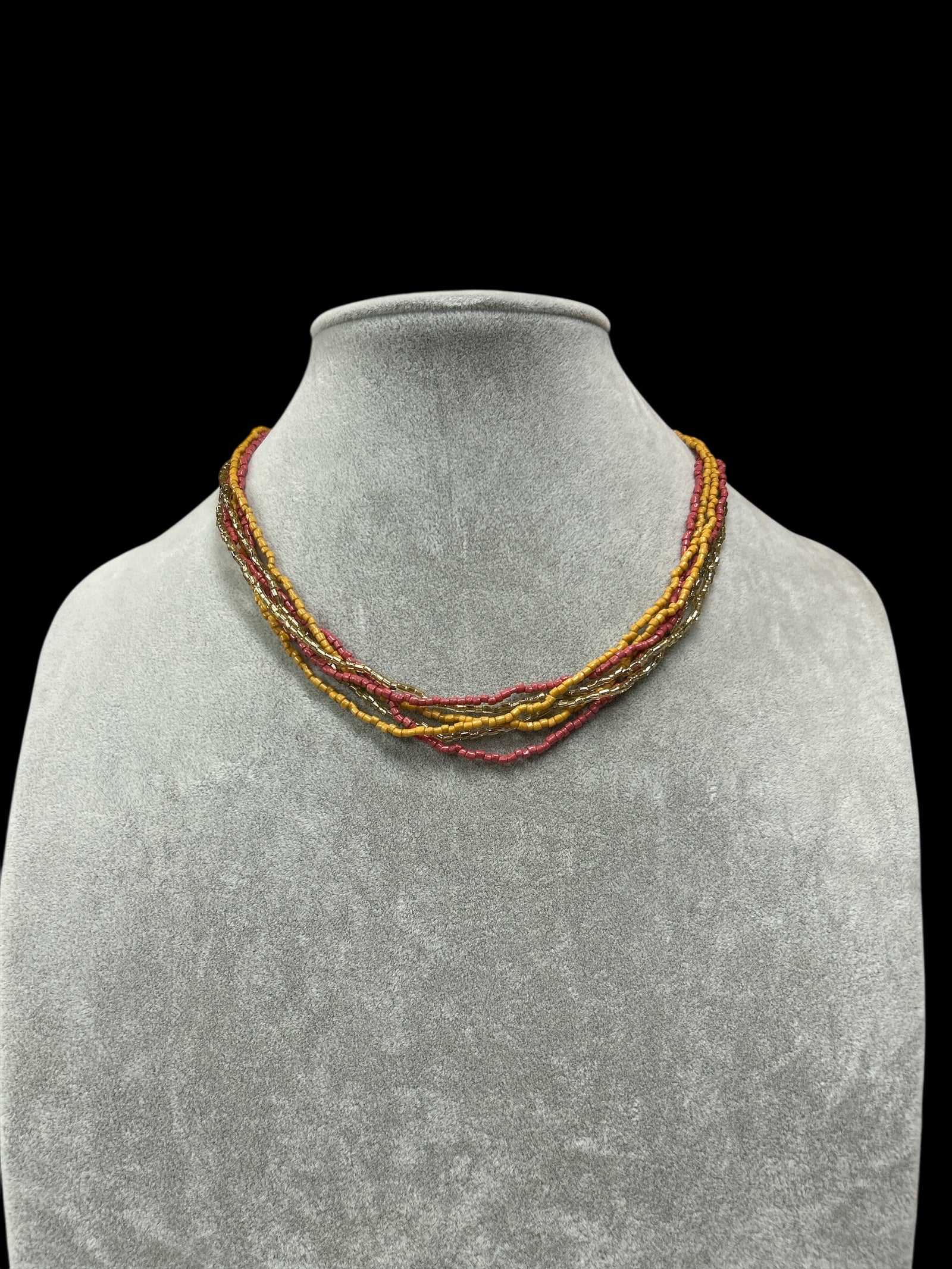 Short Seed Bead Multi Strand Necklace           #N7305