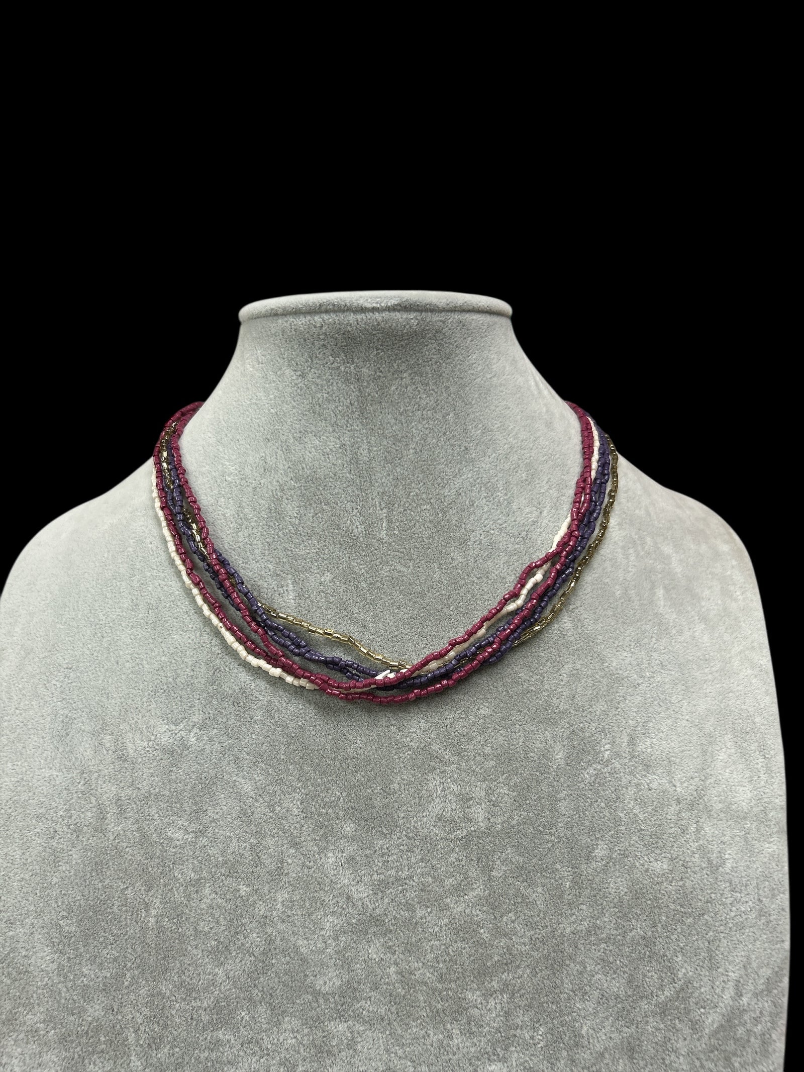 Short Seed Bead Multi Strand Necklace           #N7304