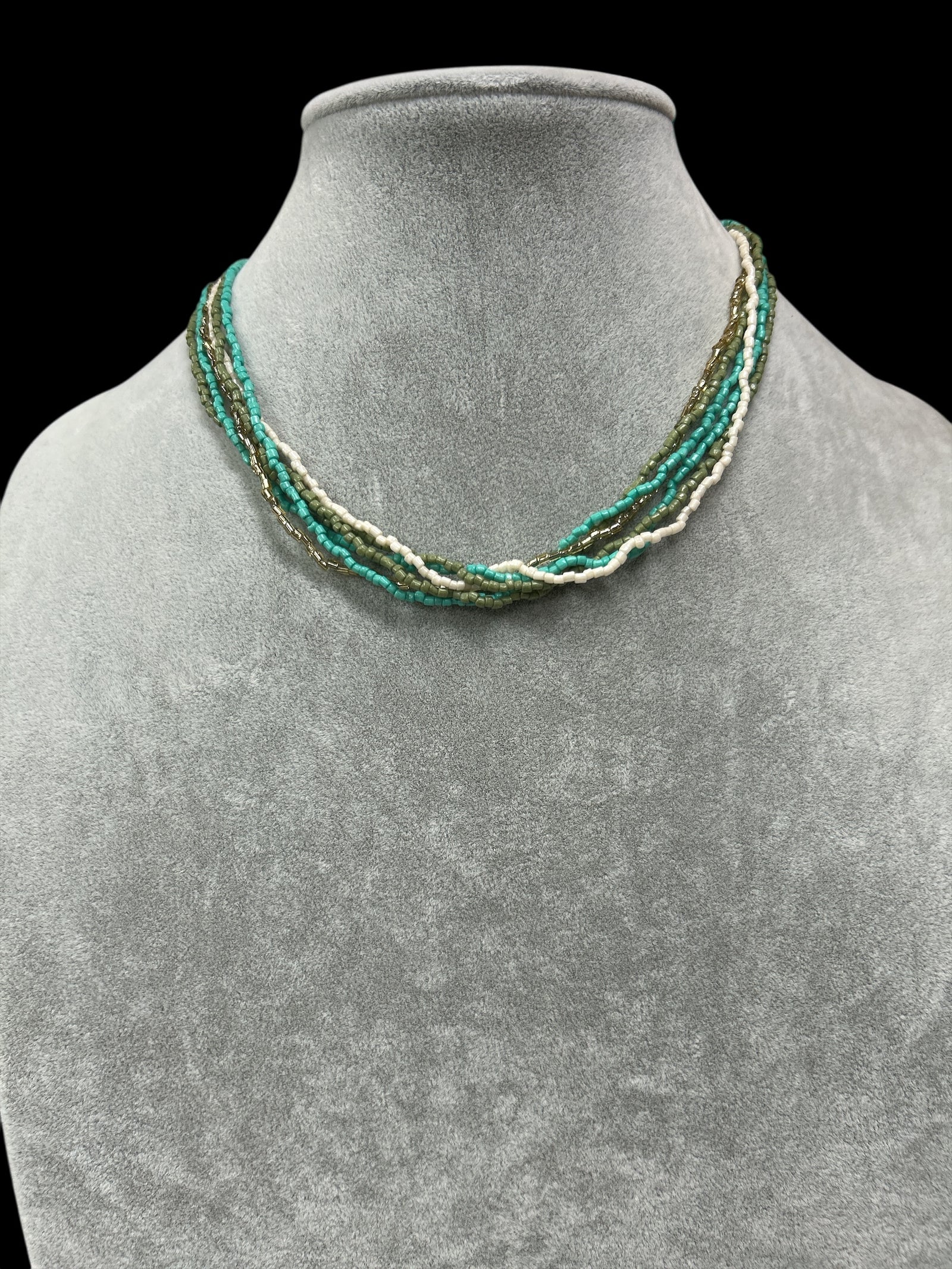 Short Seed Bead Multi Strand Necklace           #N7303