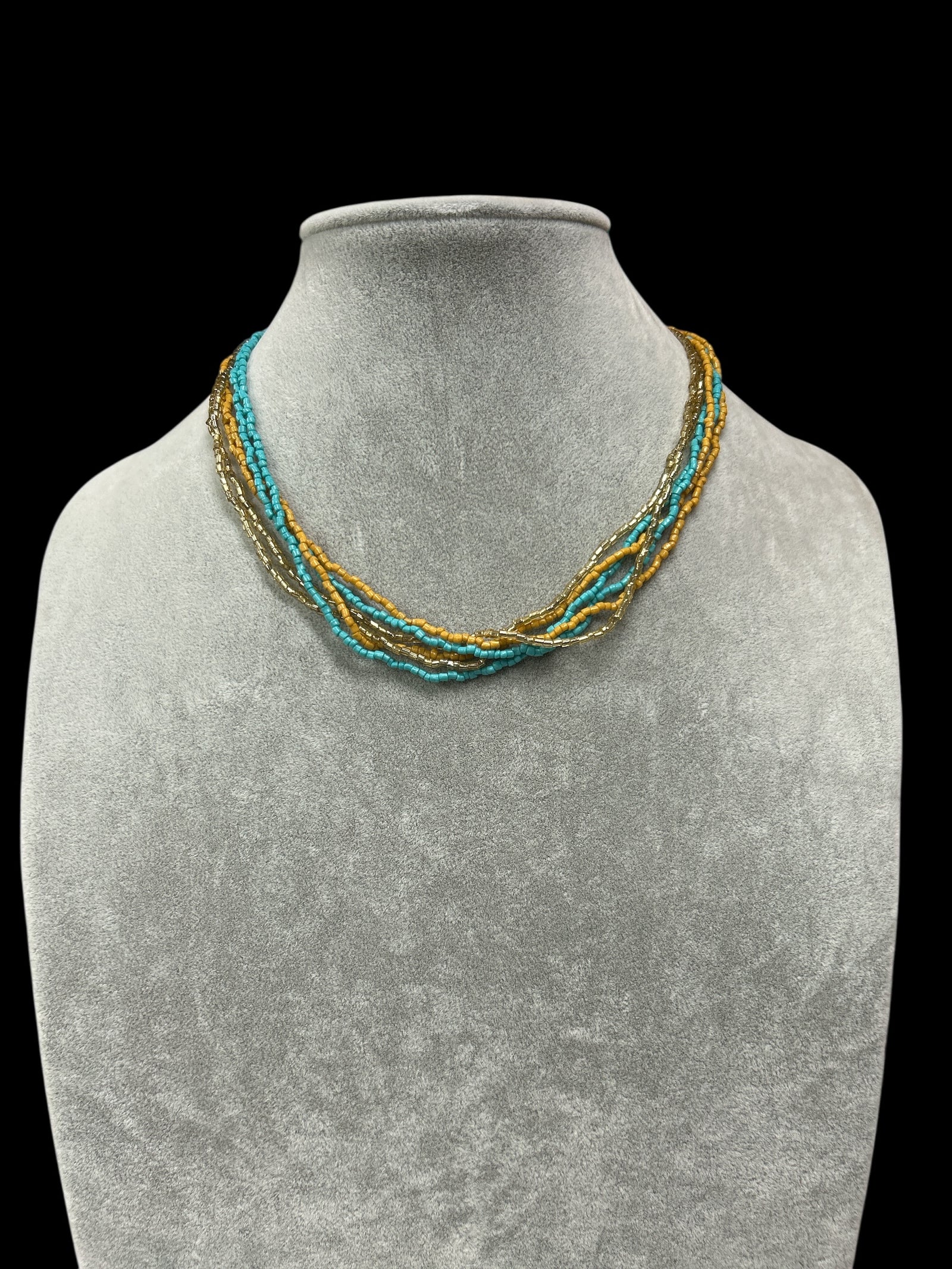 Short Seed Bead Multi Strand Necklace           #N7301
