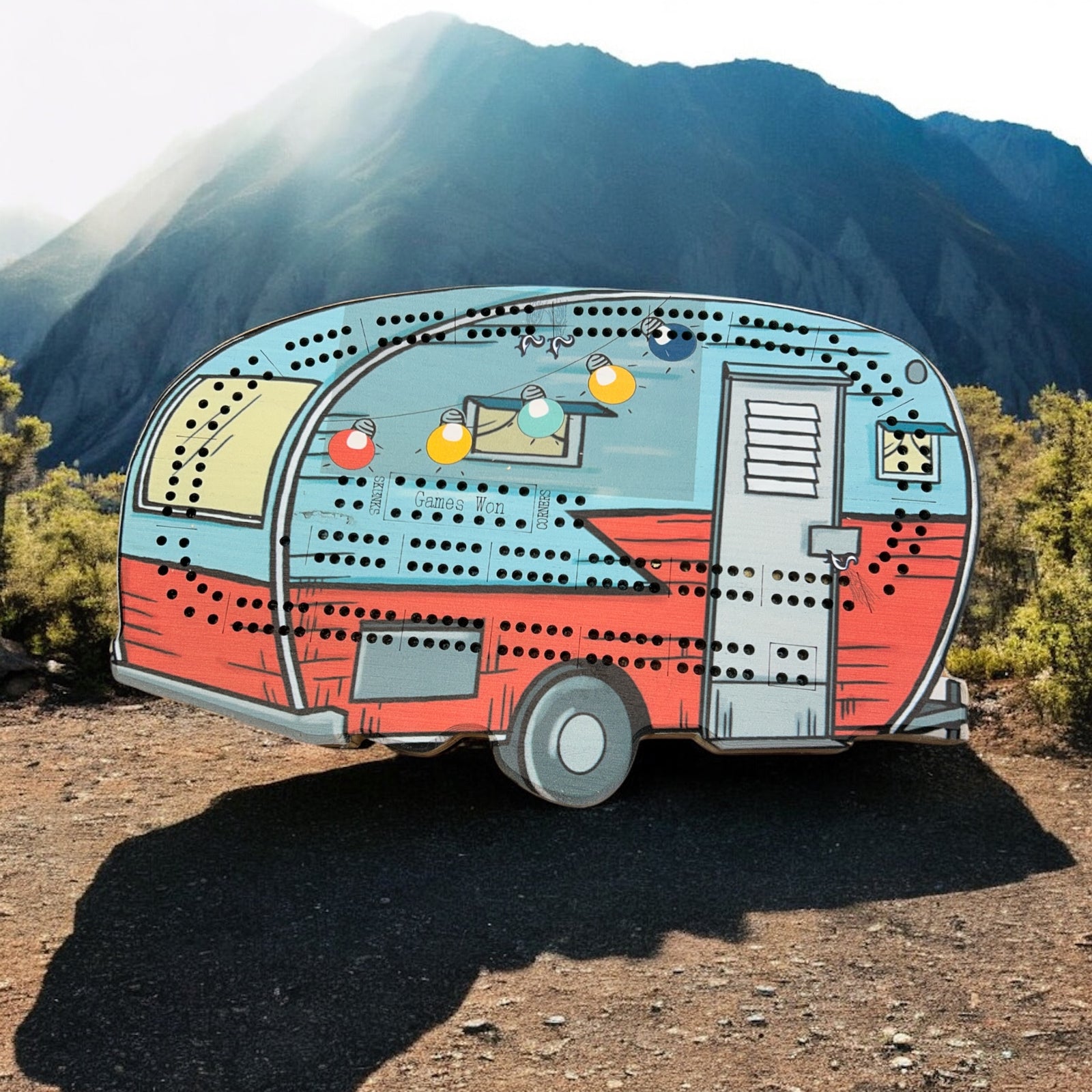 Retro Camper Cribbage Board Game       #GFT5391